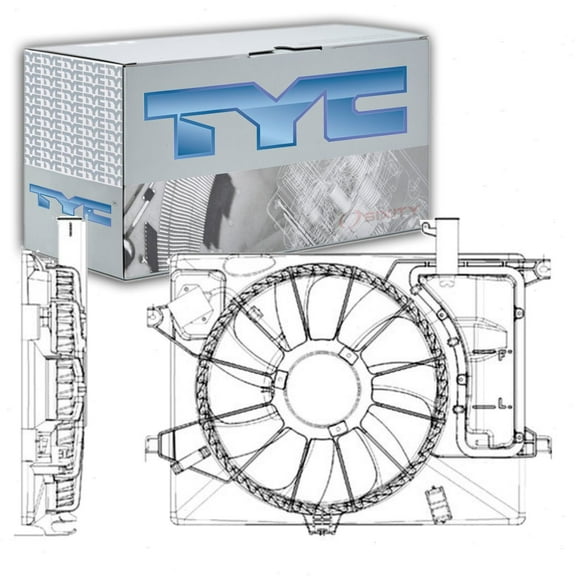 TYC Dual Radiator & Condenser Fan Assembly compatible with Hyundai Elantra 2011-2013