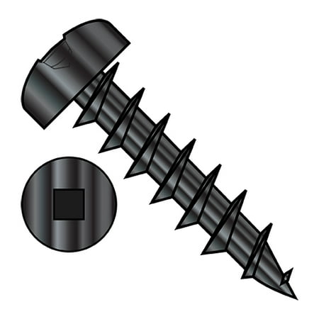 

7-12X3/8 Square Recess Pan Deep Thread Wood Screw Full Thread Black Oxide (Pack Qty 10 000) BC-0706DQPDB