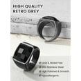thumbnail image 6 of KeyStyle Rings for Men Vintage Stainless Steel Signet Ring with Black Topaz Gemstone Birthstone Statement Ring Birthday Jewelry Father Day Valentine Gift for Men, 15mm Black Topaz, 6 of 10