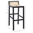 thumbnail image 3 of SAFAVIEH Saito Square Low Back Bar Stool, Black/Natural, 3 of 13