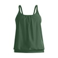 thumbnail image 6 of TTUHYWXI Swimsuit Tankini Women Swimwear Comfortable V Neck Tankini Push Up Bikini Tops for Women Tummy Control Bathing Suits (Army Green, 5XL), 6 of 6