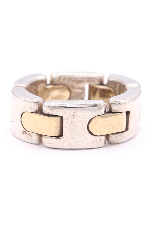 Pre-Owned Tiffany & Co. H-Link Ring, Sterling Silver 925, 18K Yellow Gold, Combination Women's.