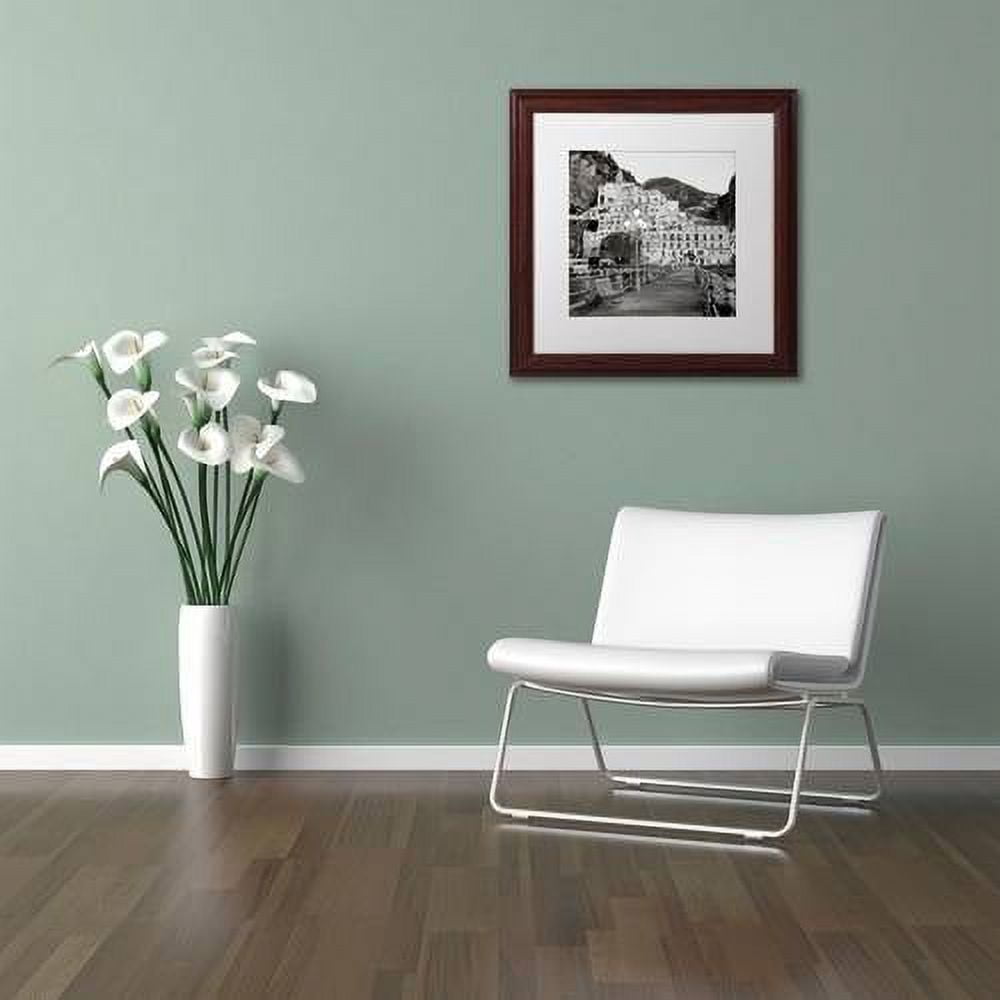 Trademark Fine Art "Amalfi Pier I" Canvas Art by Alan Blaustein, White Matte, Wood Frame