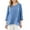 Blue, variant on Tunic Tops for Women Loose Fit Long Sleeve Cotton Linen T-shirts with Pockets Crew Neck Casual Vacation Clothes (M, Purple)