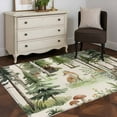 thumbnail image 5 of Green Forest Area Rug 4x6 Washable Rug Non Slip Modern Art Animals Watercolor Rustic Large Area Rug Indoor Floor Carpet for Entryway Bedroom Kitchen Living Room Home Office Dining Room Nursery, 5 of 8