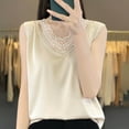 thumbnail image 2 of Taqqpue Women Embroidery Lace Tank Tops Sleeveless Lace Silk Satin Casual Top Elegant Dressy Cocktail Shirts Loose Fit Trendy Fashion Party Tank Tops, 2 of 3