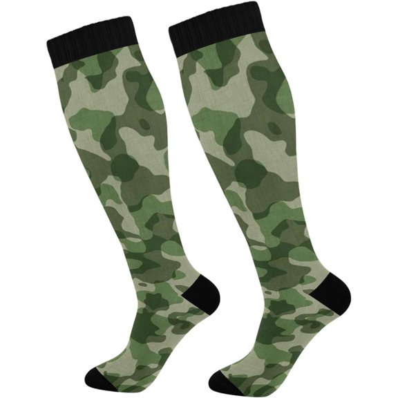 GZHJMY Camouflage Compression Socks, Women Men Long Stocking (20-30mmHg), Travel Knee High Stockings for Athletic Sports,Running,Cycling,Nursing