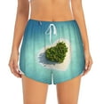 thumbnail image 4 of Lsque Paradise Island Printed Women's Running Shorts with Liner Pockets,Elastic Quick Dry Workout Athletic Gym Yoga Shorts,Womens High Waist Shorts-Medium, 4 of 9