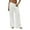 White #062, variant on Cotton Linen Pants Women Flowy Comfy Low Rise Wide Leg Pants Casual Lounge Drawstring Boho Beach Palazoo Trousers White XL