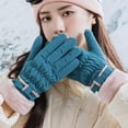 thumbnail image 4 of PMVFHDE Women's Winter Soft Thick Warm Ski Riding Gloves, Fashion Solid Color Sport Gloves for Cold Weather Sky Blue,One Size, 4 of 5