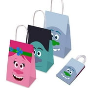 15 PCS Party Gift Bags for Trolls Party Supplies, Birthday Party Gift Goody Treat Candy Bags, Including 3 Patterns for Trolls Kids Birthday Party Decorations