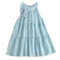 thumbnail image 1 of Zshosam Robe Fille Robes Fille Robe Fille Tout-Petit Décontractée Fête Imprimé Robe Ligne A Robe d'Été Taille 3T 4T,(Bleu Clair 3-4 Ans), 1 of 8