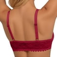 thumbnail image 2 of khonts,Women's Lace Front Hook Closure Bras Push up Padded Demi Underwire Bra Comfortable Support Lingerie Red 75B, 2 of 6
