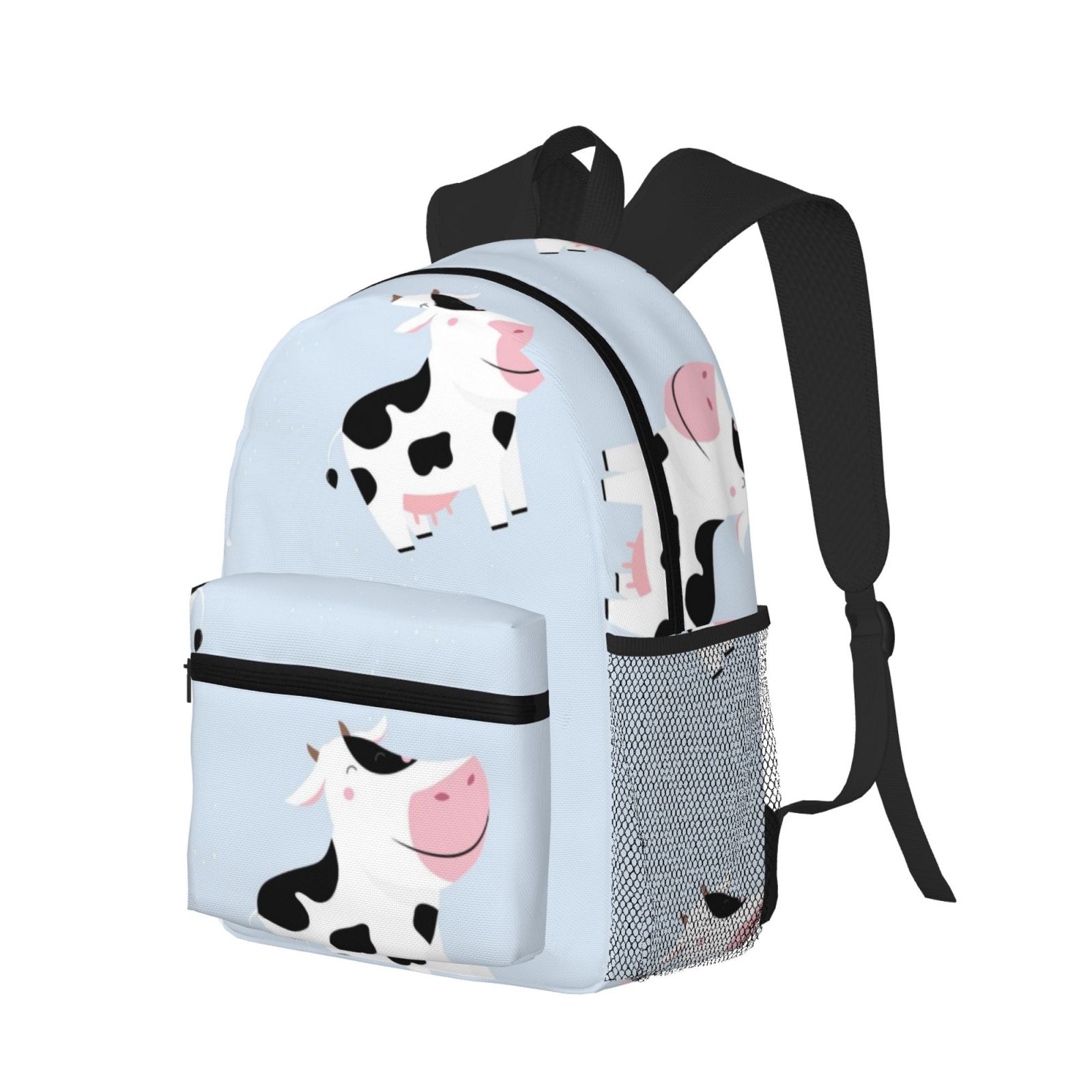 Vsdgher Cute Farm Cow Print Unisex Large Capacity Bookbag Schoolbag Casual Daypack for High School/College/Teens/Travel/Work