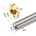 thumbnail image 3 of Uxcell 11.81''x0.08''0.16''Screw Rod with Copper Nut for 3D Printer  Stainless Steel Silver Tone 1pcs, 3 of 5