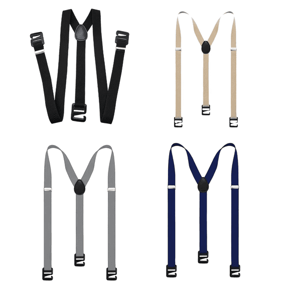 GASTROPOD 4Pcs Suspenders for Men Adjustable Elastic Suspenders for Men Heavy Duty Outdoor Hiking Skiing Men's Suspenders 0.98x35.43in,Multicolor1