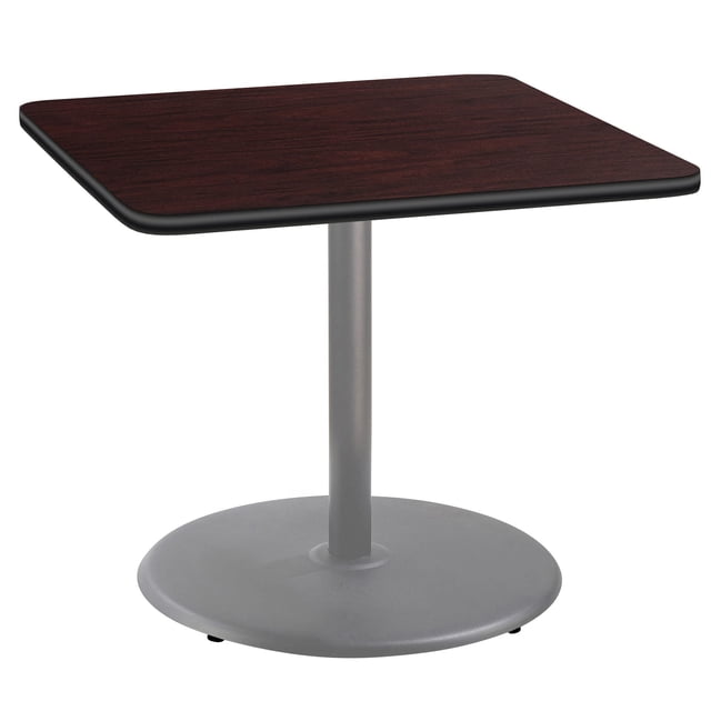 Pemberly Row Table de Café 30 Po H Cadre en Panneau de Particules Gris Dessus en Acajou