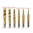 thumbnail image 4 of XISAOK 6PCS Hexagonal Shank Compound Tap Set Precise Thread Cutting Drill Bits Set, 4 of 5