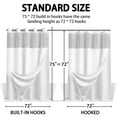 thumbnail image 6 of Waffle Weave Shower Curtain with Snap in Fabric Liner, No Hook Shower Curtain with Snap-in Liner, DawnJoanHD White Heavyweight Fabric Shower Curtain with See Through Top Window, 72"X75", 6 of 11