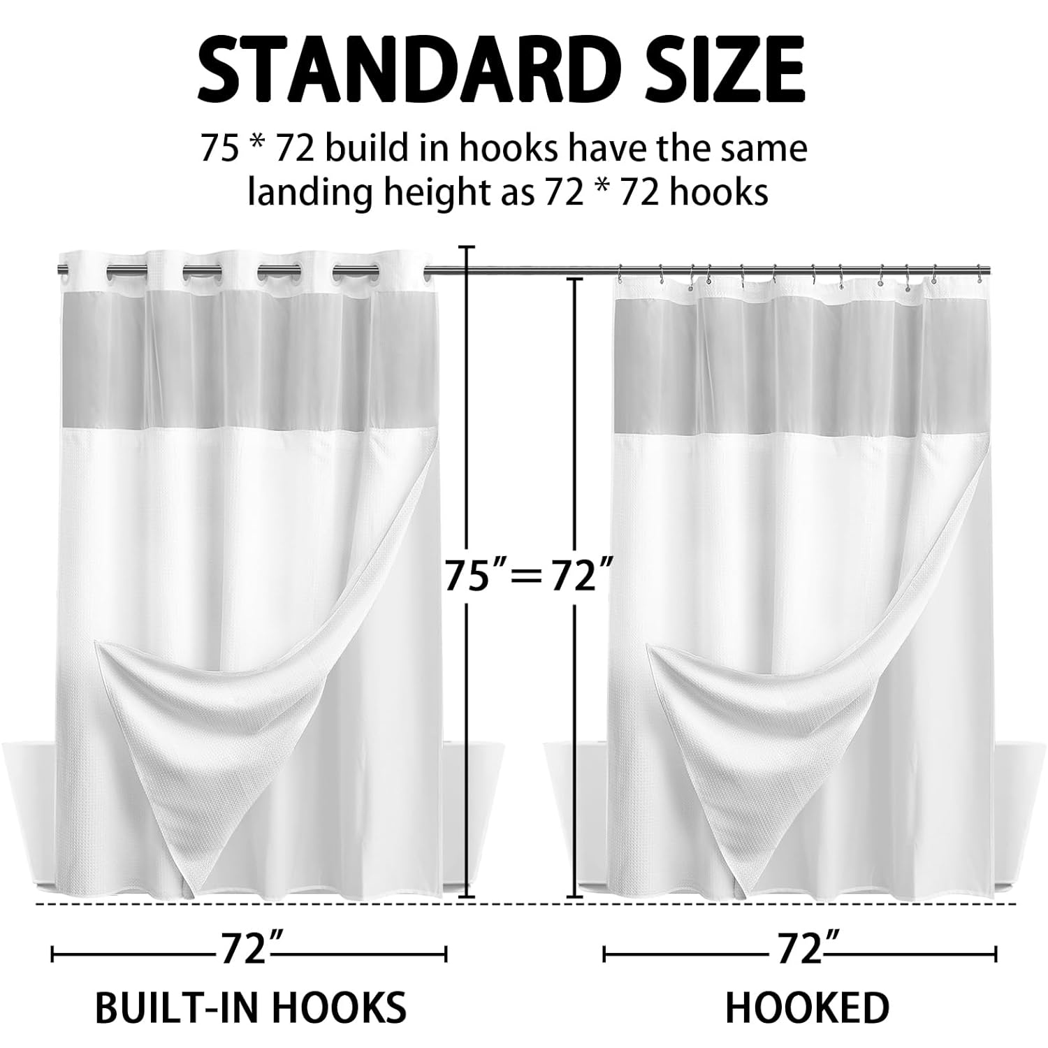 DawnJoanHD Waffle Weave Shower Curtain, 72x75" photo 5