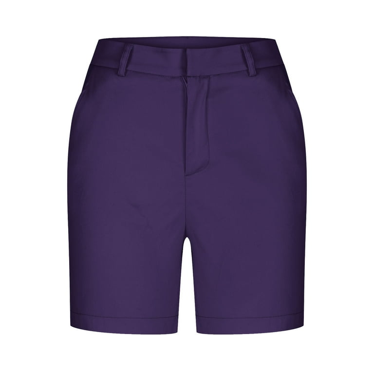 womens purple dress shorts Wyongtao Women's 2 Piece Outfits Sleeveless Suit Vest and Wide Leg Shorts Business Casual Blazer Sets,Purple XL