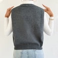 thumbnail image 5 of Tnhcen Women's Sleeveless Knit Vest V-Neck Button Waistcoat Layering Piece Polyester Vest Top Casual Sleeveless Cardigan Autumn Layering Vest S-L, 5 of 9