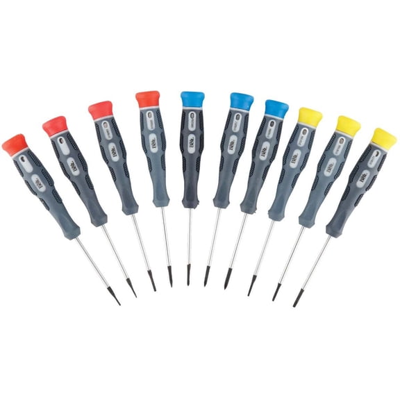 Do it Best Tools Precision Screwdriver Set - Cushion-Grip Handle - 10 Piece, Multicolor