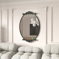 thumbnail image 5 of GODCHAR Wall Mirror Oval Vintage Carved Antique Metal Frame for Bathroom, 5 of 10