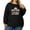 Black, variant on Women's Plus Size Christmas 2026 New Year Printed Sweatshirt, Long Sleeve Casual Pullover Top, WELCOME Graphic Fashion Hoodie,Black,2XL