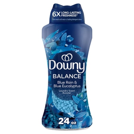 Downy Laundry Scent Beads, In-Wash Scent Booster, Infusions Crisp Rain & Blue Eucalyptus Scent, 24 oz