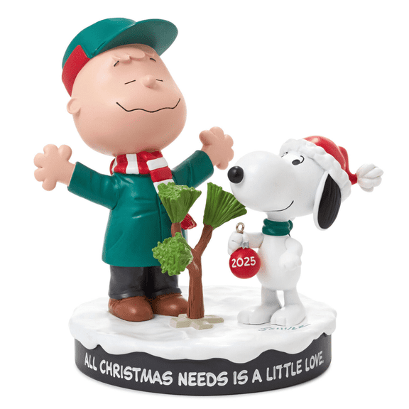 Hallmark Snoopy Charlie Brown All Christmas Needs is a Little Love Figurine New