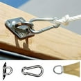 thumbnail image 7 of 4PCS Stainless Steel Pad Eye Plates & 4PCS Carabiner Clips – Wall Mount U-Shape Hooks for Marine Hardware, 7 of 7