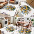 thumbnail image 6 of Yellow Flower Area&nbsp;Rug 4x6ft Spring White Blue Floral Plant Watercolor Farm Non-Slip&nbsp;Washable Square&nbsp;Rugs Soft Felt Indoor Floor Mat for Bedroom Kitchen Living Room Bathroom, 6 of 9