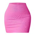 thumbnail image 3 of Women's High Waist Pencil Skirt ,Basic Stretchy Ribbed Casual Bodycon Wrap Skirt Bright Pink US 14, 3 of 5