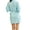 Caribbean Blue, variant on Women's Short Waffle Kimono White Bathrobe (Small/Medium) | Lightweight Cotton Blend Spa Robe