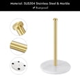 thumbnail image 3 of kes paper towel holder marble unique countertop stand modern brushed brass, 3 of 10