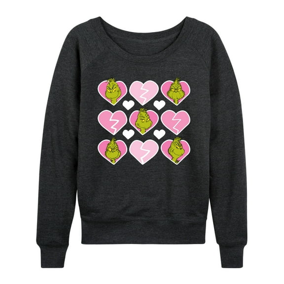 The Grinch - Grinch Broken Heart Grid - Women's Lightweight French Terry Long Sleeve Shirt