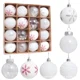 thumbnail image 4 of 16 piezas de adornos de bolas navideñas de 6 cm, color rosa, con forma especial, para árbol de Navidad, decoración de fiesta, colgante de esferas navideñas de Año Nuevo 2024, 4 of 5