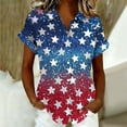 thumbnail image 6 of Mifsaly Short Sleeve Button Down Shirts for Women Lapel Collar V Neck Blouses Patriotic Hearts American Flag Print Independence Day Tops 2026 M, 6 of 6