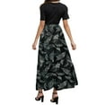 thumbnail image 4 of adviicd Floral Casual Dresses for Women 2025 Boho Flowy Dresses A Line Crew Neck Short Sleeve Dress Long Maxi Sundress Dark Green, S, 4 of 6
