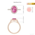 thumbnail image 4 of Angara Rings - Natural 1.9 ct Pink Sapphire Halo Ring with Diamonds in 14K Rose Gold for Women (Size-9x7mm) | September Birthstone Jewelry, Birthday, Anniversary, Jewelry Gift for Women, 4 of 8