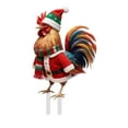 thumbnail image 1 of TIELUTT Interesting Xmas Chicken Garden Ground Stake Adornment Colorful Insert Art Xmas Banners and Signs Customize Flag Garden for Support Ground Light Retractable Banner Stand Custom Banner Sign, 1 of 2
