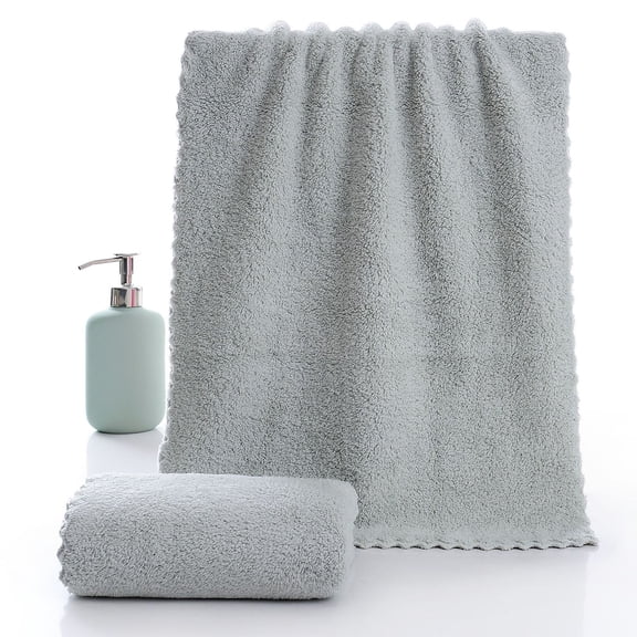 Deeceymbur Face Towel Ultra-Fine Fiber Soft and Skin-Friendly Quick Absorbency Essential for Home Bathroom for Comfortable Bathing Experience Light Gray