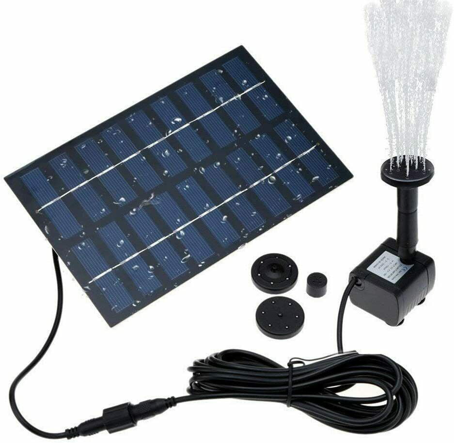 Solar Power Fountain Submersible Water Pump With Filter Panel Pond Pool 180L/h 