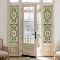 thumbnail image 2 of Green Boho Window Privacy Film, Farmhouse Tribal Vintage Tribal Texture Static Cling UV Sun Blocking Heat Control Window Tint Day and Night, Non-Adhesive One Way Windows Privacy Cover 17.7''x78.7'', 2 of 7