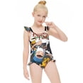thumbnail image 5 of Adventure Time Girls Swimsuit Ruffle One-piece Beachwear Kids Cute Swimwear Summer Bathing Suit 7-9Y（120cm）, 5 of 8