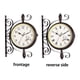 thumbnail image 5 of Reloj de pared de doble cara Reloj de pared de doble cara de estilo , decoración silenciosa con , relojes colgantes para patio, jardín, dormitorio, hogar, interior, Fanmusic Reloj de pared de doble cara, 5 of 7