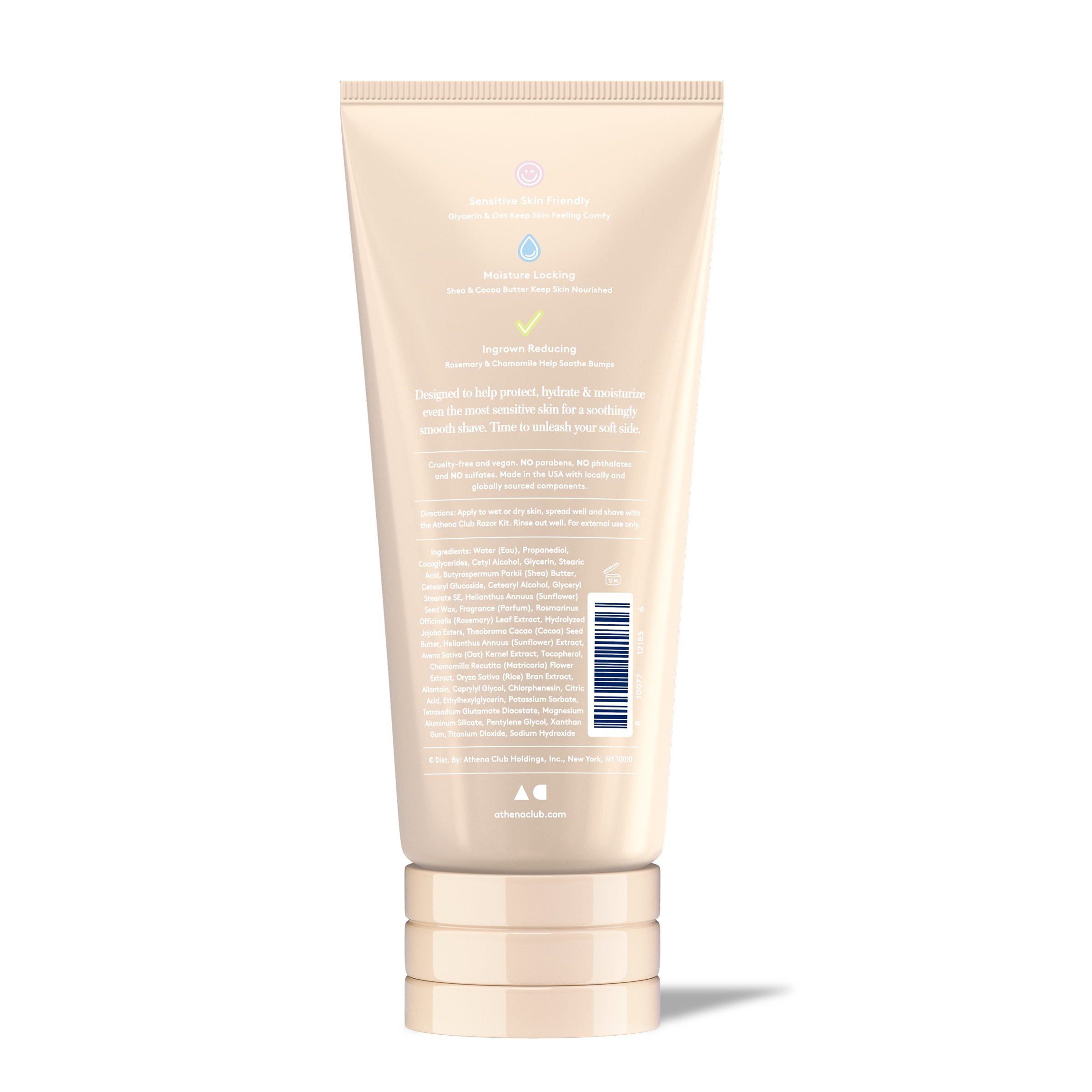 Athena Club Fluffy Shave Butter - Women's Shaving Cream, All Skin Types, 7 Fl Oz, Golden Vanilla