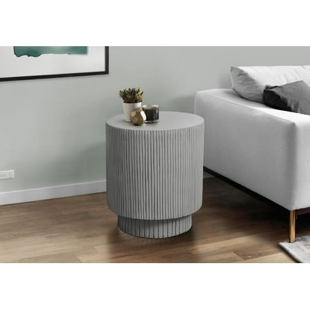 TK Accent Table 25 h Indoor Or Outdoor Bedroom End Living Room Nightstand Round Side Table Grey Contemporary Modern