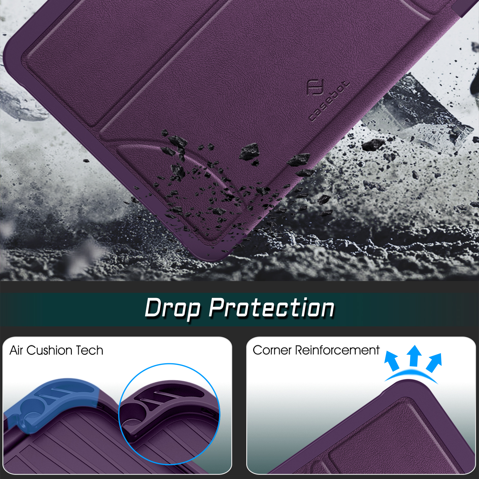 Fintie Magnetic Stand Case for iPad Pro 11-inch (M5) 2025 / (M4) 2024 - Multiple Angles Shockproof Rugged Soft TPU Cover with Pencil Holder, Purple